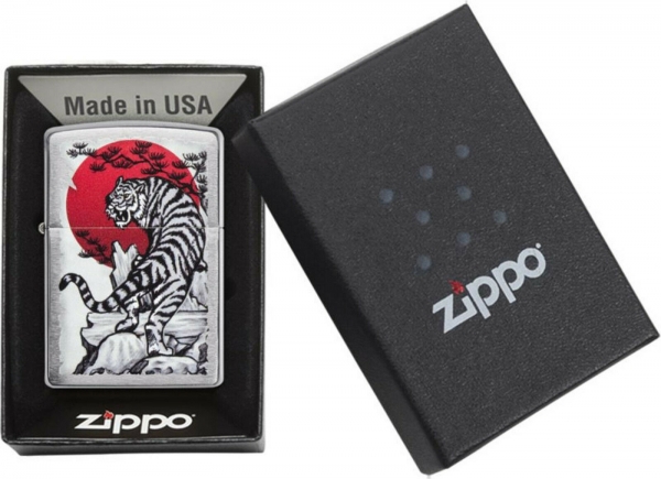 ZIPPO Japan Tiger Chrome Gebürstet mit Color Image - 60004590